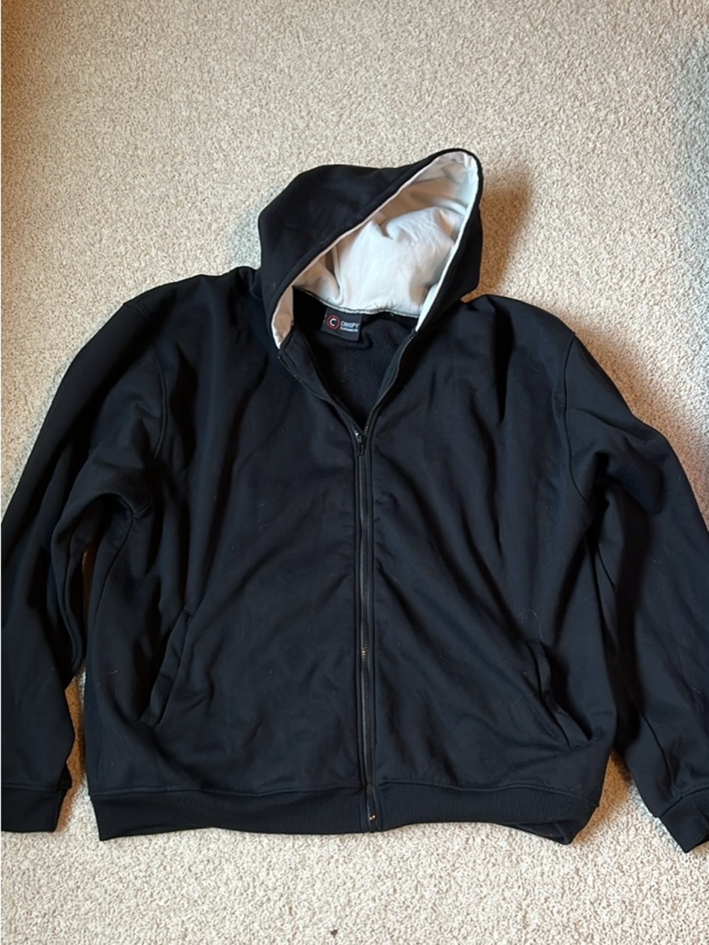 Canopy Company Co Men's Black Full-Zip Hoodie with White-Lined Hood 5XL